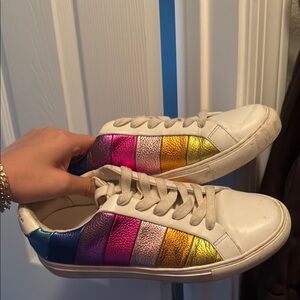 Kurt Geiger Blue Pink Sneakers with Color-Blocking Design